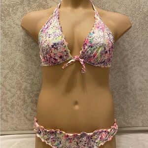 Victoria's Secret Multicolor Paint Splatter Bikini